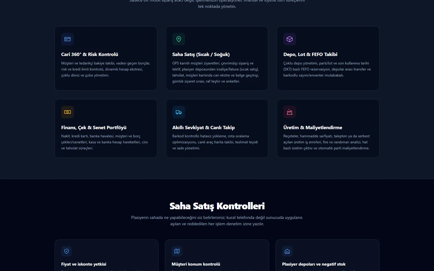 Saha Enterprise++ modül ekranı